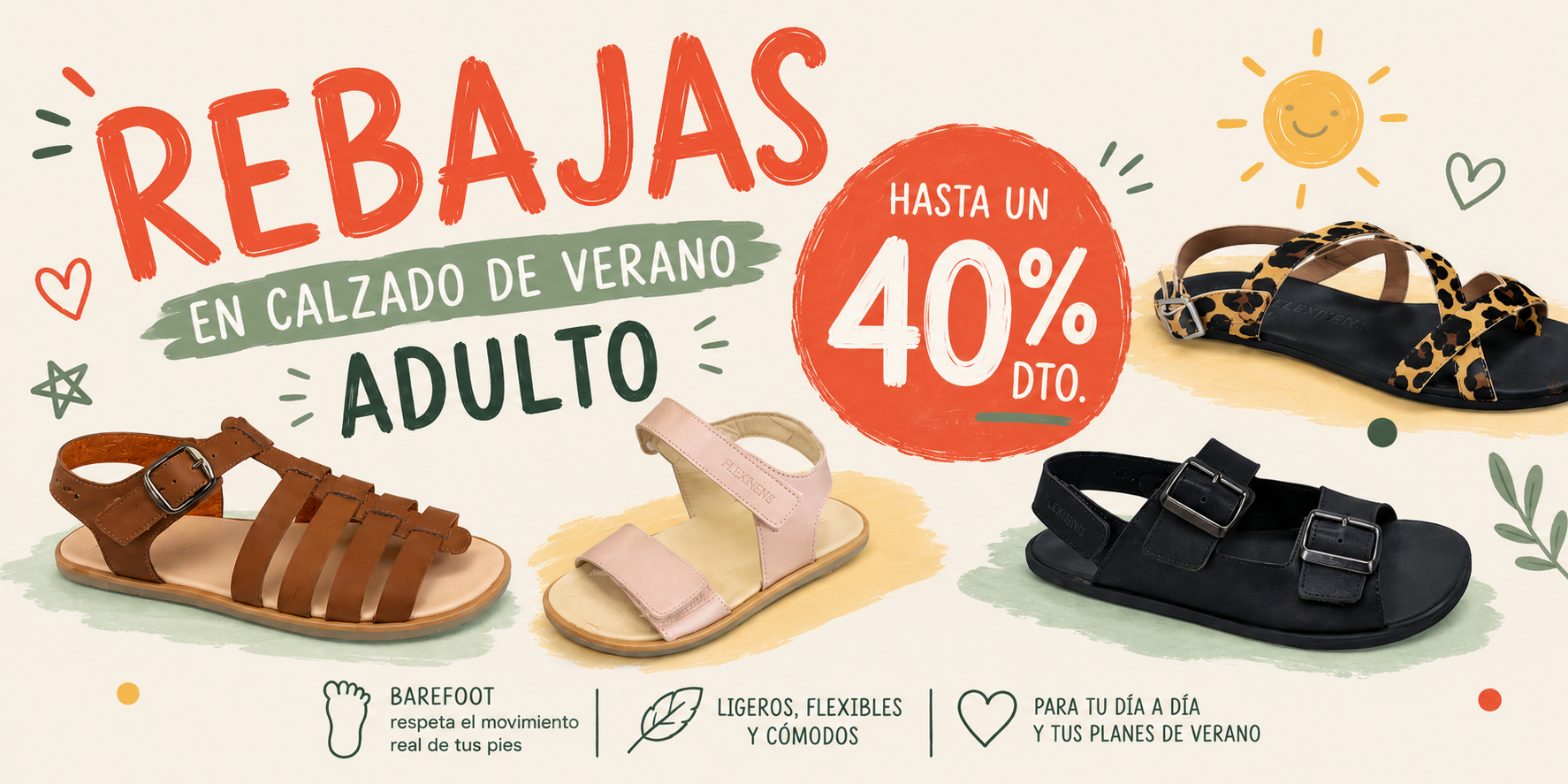 rebajas sandalias barefoot adulto