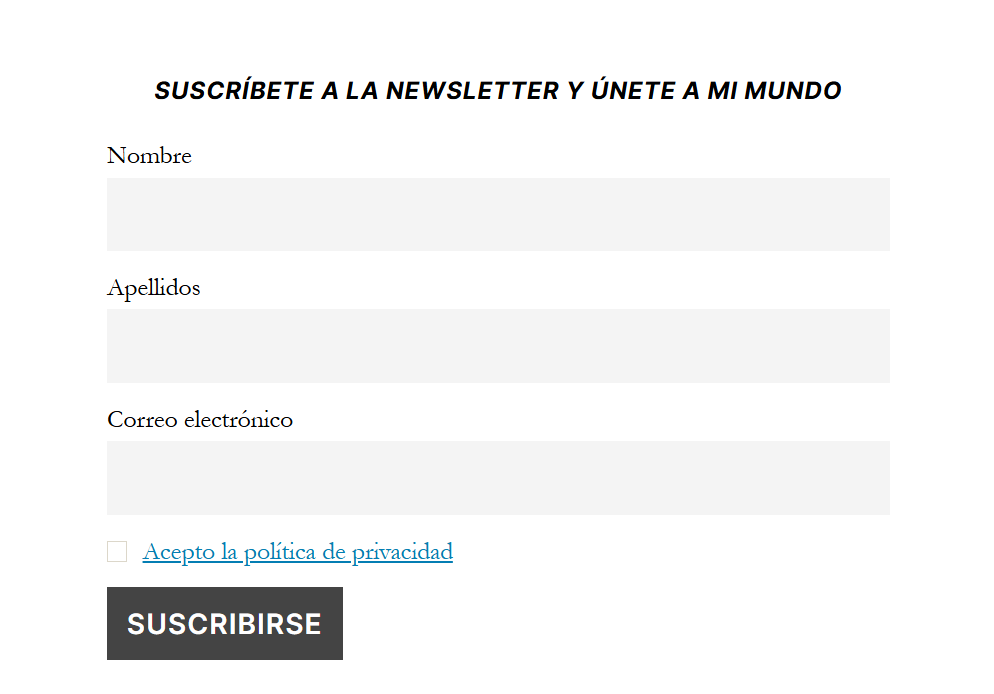 Suscribete a la Newsletter